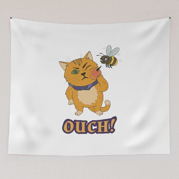 Item preview, Funny Orange Cat Summer Bee Sting designed and sold by LeshanArt.