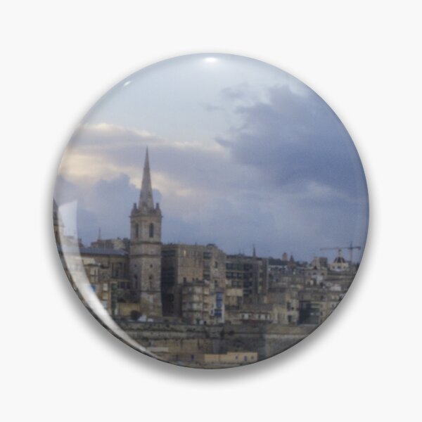Item preview, Valletta Malta Skyline at Dusk With Basilica Dome and Historic Limestone Buildings Along the Harbor designed and sold by Nmallia.
