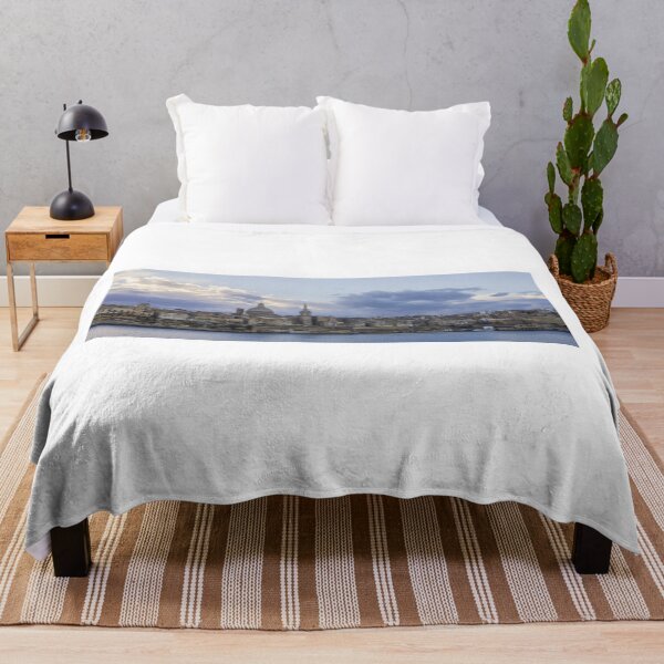 Item preview, Valletta Malta Skyline at Dusk With Basilica Dome and Historic Limestone Buildings Along the Harbor designed and sold by Nmallia.