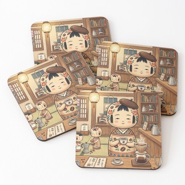 Item preview, The Kokeshi Coffee House: A Blend of Tradition and Aroma designed and sold by Kokeshidreams.