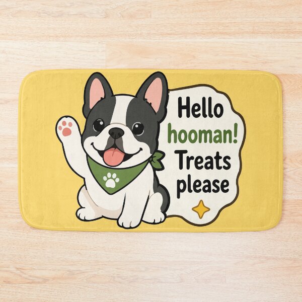Item preview, 'Hello Hooman!' French Bulldog Quote Sticker – Cute Funny Dog Lover Sticker designed and sold by Olivra.