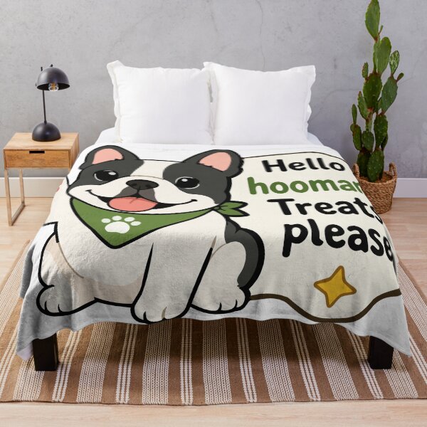 Item preview, 'Hello Hooman!' French Bulldog Quote Sticker – Cute Funny Dog Lover Sticker designed and sold by Olivra.