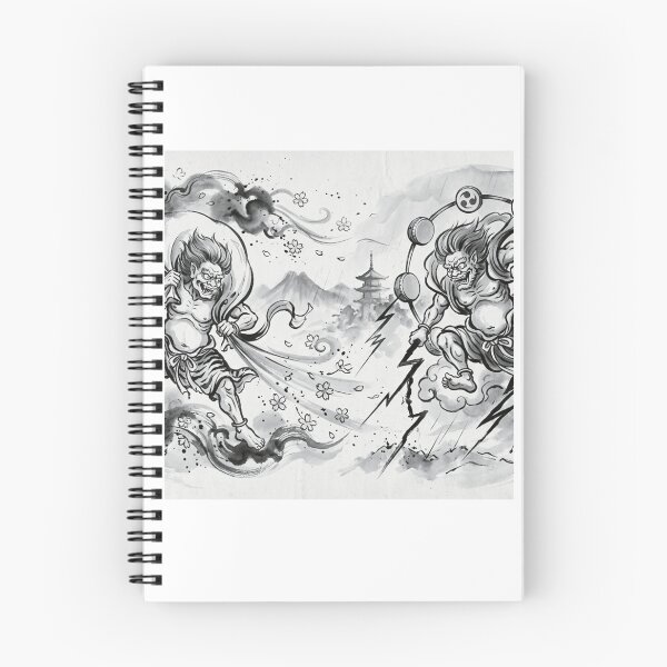 Item preview, Fujin and Raijin: Japanese Gods of Wind and Thunder designed and sold by Kokeshidreams.