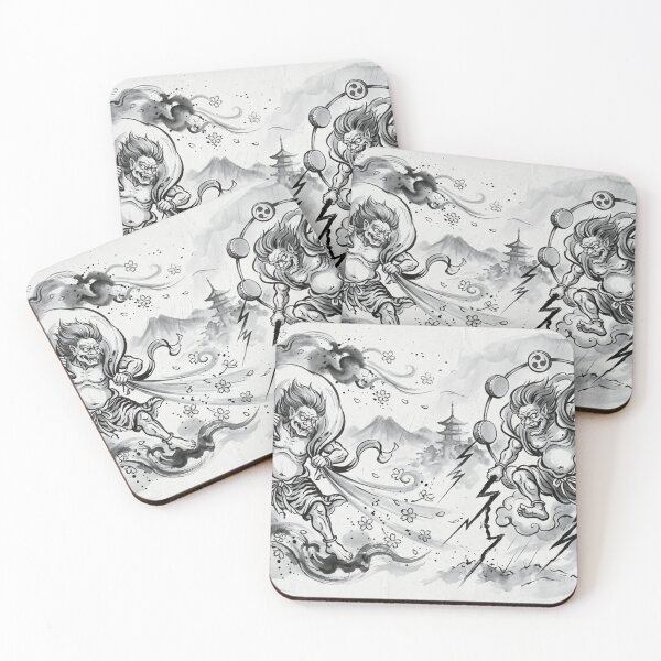 Item preview, Fujin and Raijin: Japanese Gods of Wind and Thunder designed and sold by Kokeshidreams.