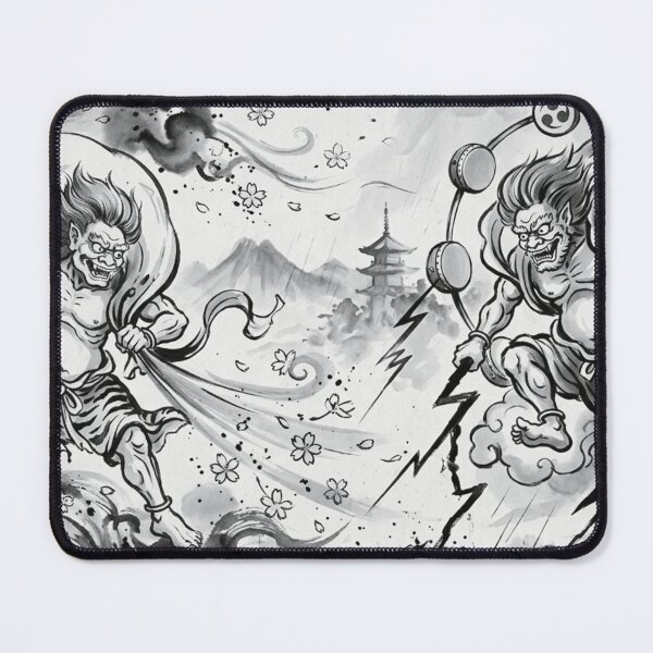 Item preview, Fujin and Raijin: Japanese Gods of Wind and Thunder designed and sold by Kokeshidreams.