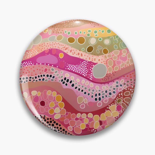Item preview, Aboriginal Inspired Dot Art - Abstract Pink Waves Pattern designed and sold by GrinGalore.