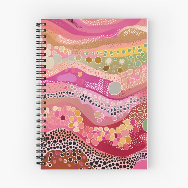 Item preview, Aboriginal Inspired Dot Art - Abstract Pink Waves Pattern designed and sold by GrinGalore.