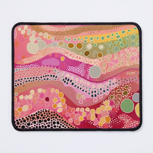 Item preview, Aboriginal Inspired Dot Art - Abstract Pink Waves Pattern designed and sold by GrinGalore.