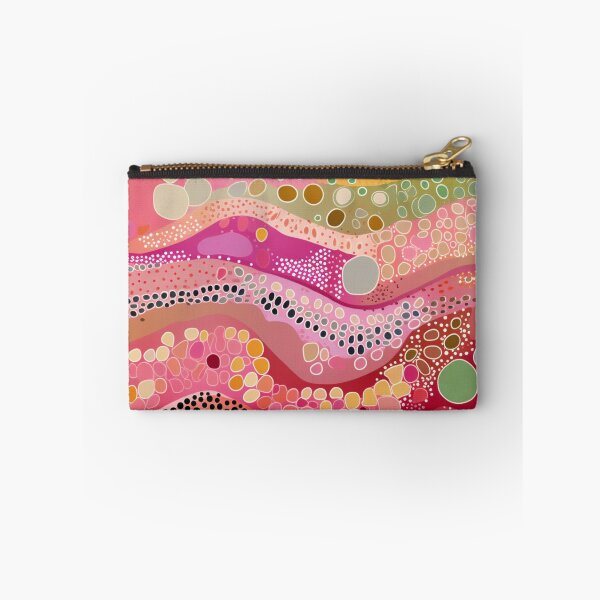 Item preview, Aboriginal Inspired Dot Art - Abstract Pink Waves Pattern designed and sold by GrinGalore.