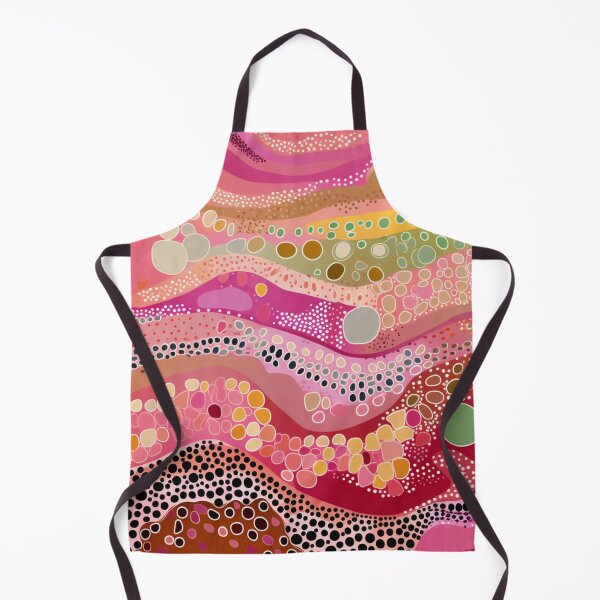 Item preview, Aboriginal Inspired Dot Art - Abstract Pink Waves Pattern designed and sold by GrinGalore.