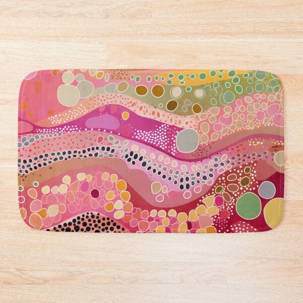 Item preview, Aboriginal Inspired Dot Art - Abstract Pink Waves Pattern designed and sold by GrinGalore.