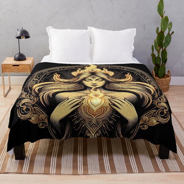 Item preview, She is Fire – Divine Feminine Flame Illustration designed and sold by Roberta Calabrese.