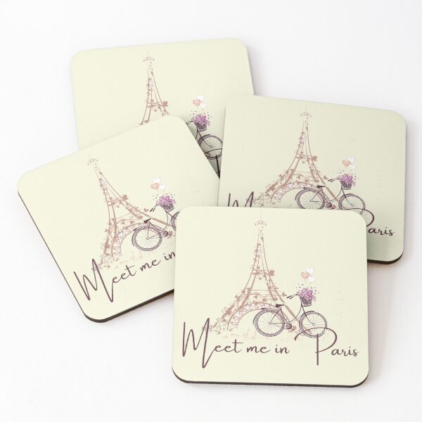 Item preview, Meet Me In Paris: Vintage Eiffel Tower & Floral Bicycle Art designed and sold by StyleNext.