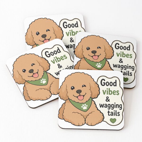 Item preview, 'Good Vibes and Wagging Tails' Toy Poodle Quote Sticker – Cute Dog Lover Sticker designed and sold by Olivra.
