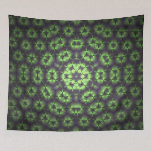 Item preview, Neon Green Kaleidoscope A-Line Dress designed and sold by IntelliMindDesigns.
