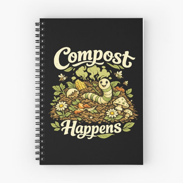 Item preview, Compost Happens Funny Gardening Quote – Cute Worm Compost Illustration, Plant Lover Gift, Eco Friendly Cottagecore Aesthetic designed and sold by Ladys-Gents.