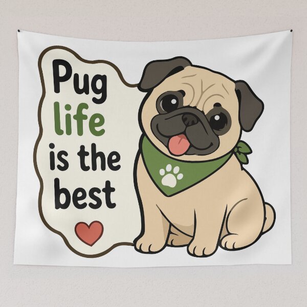 Item preview, Pug Life Is the Best Quote Sticker – Cute Pug Dog Lover Sticker designed and sold by Olivra.