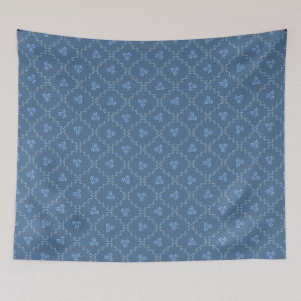 Artikelvorschau, Blauer floraler Gitterstoff im Aquarell-Stil, Cottagecore-Quiltstoff entworfen und verkauft von Designs by christel_treiber.