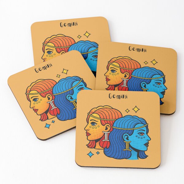 Item preview, Gemini Zodiac Sign Twin Souls Pop Art Illustration designed and sold by SolutionsArt.