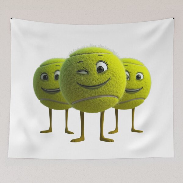 Item preview, Funny Tennis Ball Squad – Cute 3D Cartoon Characters – Tennis Lover Gift designed and sold by RDproject.