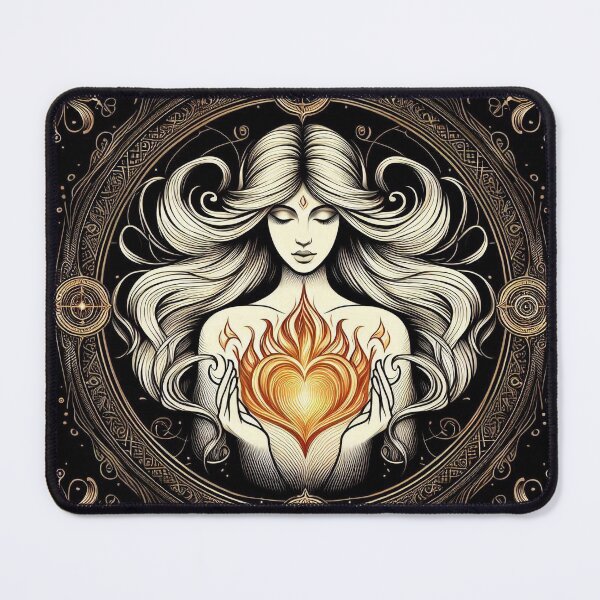 Item preview, She is Fire – Divine Feminine Flame Illustration designed and sold by Roberta Calabrese.