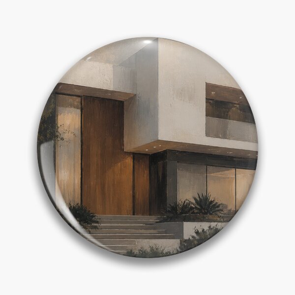Item preview, Modern Minimalist House Painting – Contemporary Architecture Wall Art in Neutral Tones designed and sold by DrizzyV.