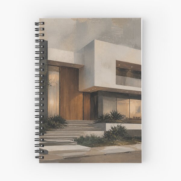 Item preview, Modern Minimalist House Painting – Contemporary Architecture Wall Art in Neutral Tones designed and sold by DrizzyV.