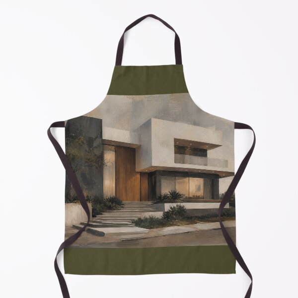 Item preview, Modern Minimalist House Painting – Contemporary Architecture Wall Art in Neutral Tones designed and sold by DrizzyV.