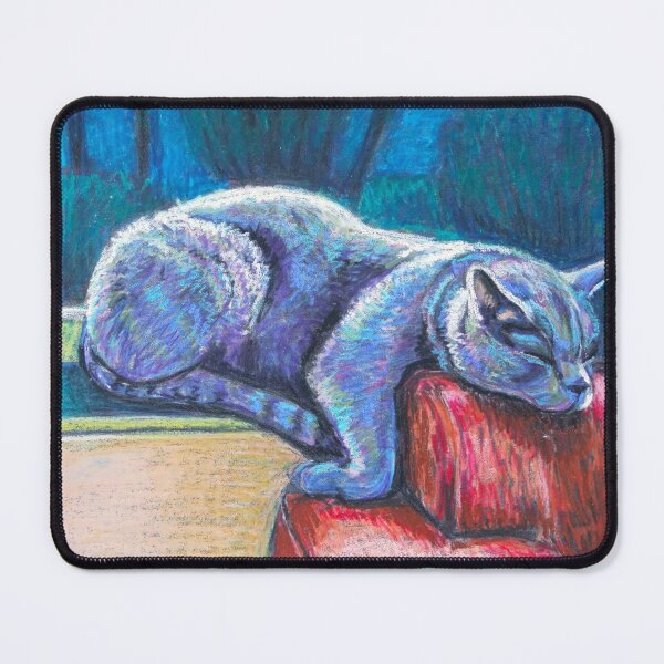 Item preview, Lazy Cat at Window – Cozy Impressionist Cat Painting Wall Art designed and sold by IrinaRammos-Art.