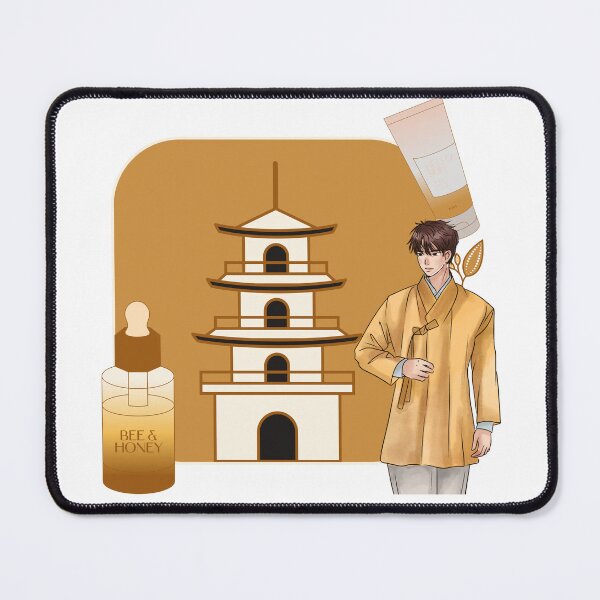 Item preview, Korean Man in Yellow Hanbok & Pagoda designed and sold by Kanniax.