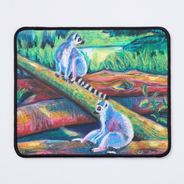 Item preview, Lemur Painting – Colorful Impressionist Wildlife Art Print designed and sold by IrinaRammos-Art.