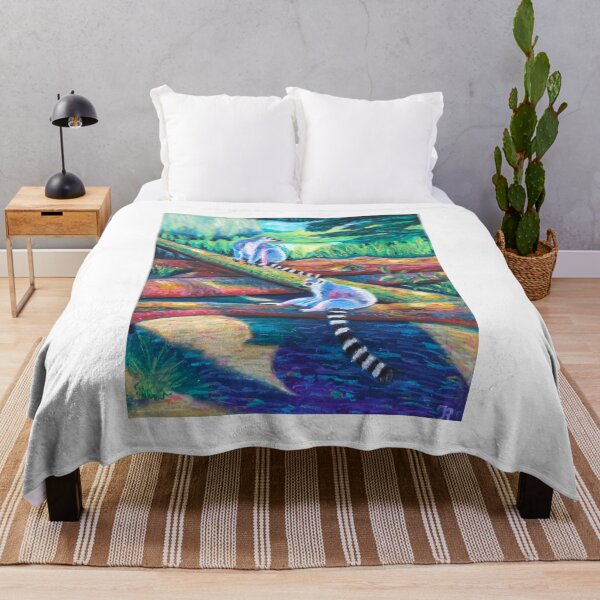 Item preview, Lemur Painting – Colorful Impressionist Wildlife Art Print designed and sold by IrinaRammos-Art.