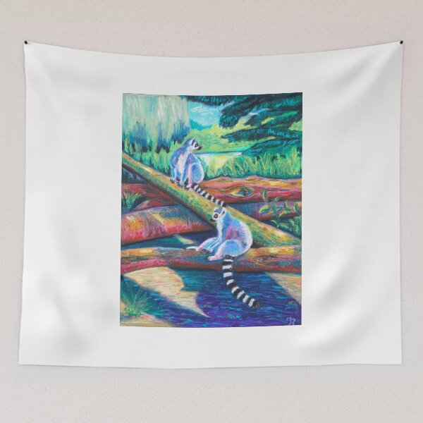 Item preview, Lemur Painting – Colorful Impressionist Wildlife Art Print designed and sold by IrinaRammos-Art.