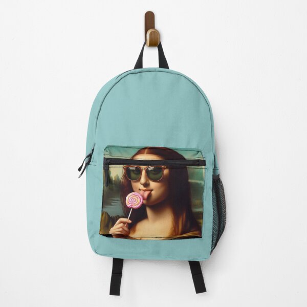 Item preview, Mona Lisa with Lollipop Da Vinci painting Gioconda parody designed and sold by ArtUnova.