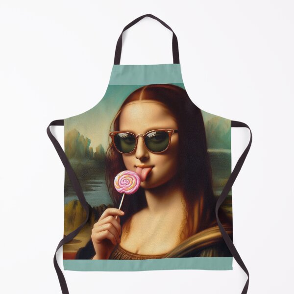Item preview, Mona Lisa with Lollipop Da Vinci painting Gioconda parody designed and sold by ArtUnova.