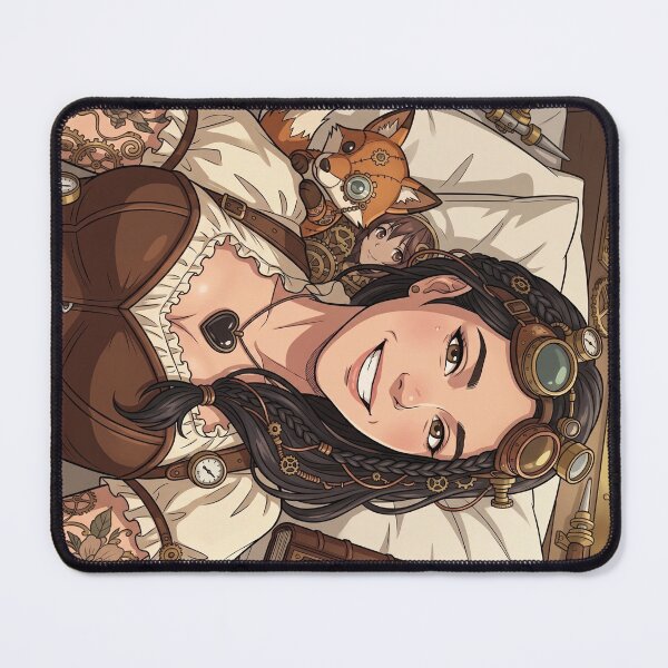 Item preview, Steampunk Anime Girl with Mechanical Fox designed and sold by Vyxorea.