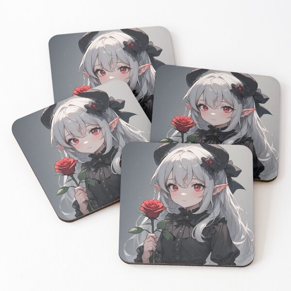 Item preview, Gothic demon girl with a red flower designed and sold by ArtsJulian.