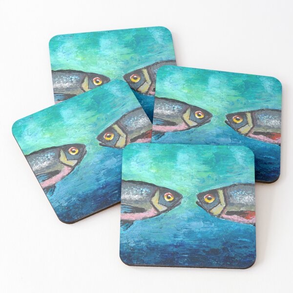Item preview, Fish Dialogue Painting – Colorful Impressionist Fish Art Print designed and sold by IrinaRammos-Art.