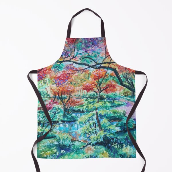 Item preview, Japanese Garden magic - Painting – Colorful Impressionist Landscape Art Print designed and sold by IrinaRammos-Art.