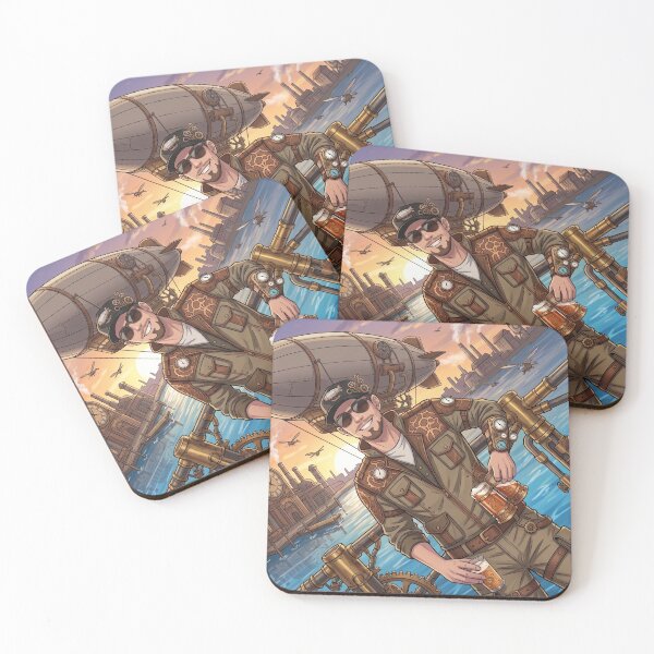 Item preview, Steampunk Adventurer with Beer and Zeppelin designed and sold by Vyxorea.