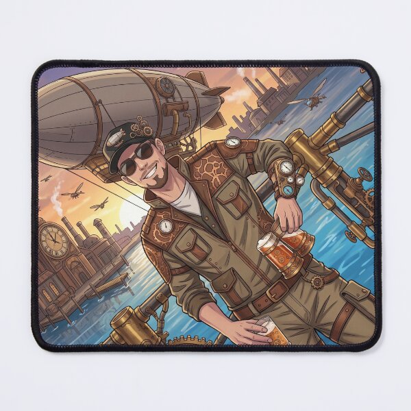 Item preview, Steampunk Adventurer with Beer and Zeppelin designed and sold by Vyxorea.
