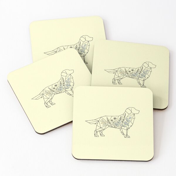 Item preview, Minimalist Geometric Golden Retriever Floral Dog Art Silhouette designed and sold by tineldesign.