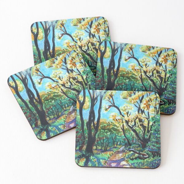 Item preview, Forest Path in Meijendel – Colorful Impressionist Landscape Art Print designed and sold by IrinaRammos-Art.