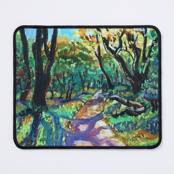 Item preview, Forest Path in Meijendel – Colorful Impressionist Landscape Art Print designed and sold by IrinaRammos-Art.