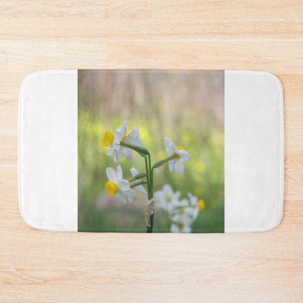 Item preview, White and Yellow Daffodil Cluster in Soft Green Spring Meadow With Shallow Depth of Field designed and sold by Nmallia.