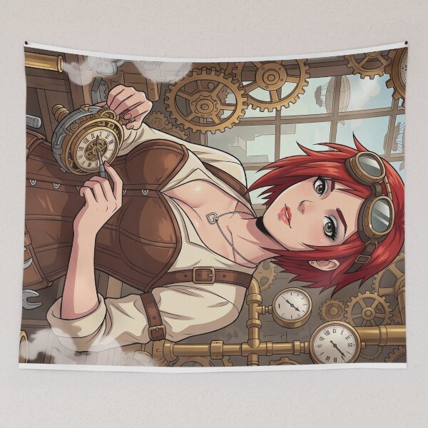 Item preview, Steampunk Mechanic Portrait with Clockwork designed and sold by Vyxorea.