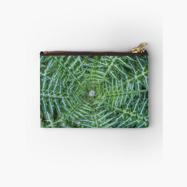 Item preview, Green Spiky Thistle Close-Up Showing Symmetrical Patterned Leaves And Sharp Spines In Nature designed and sold by Nmallia.