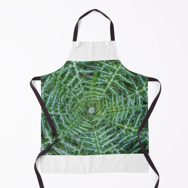 Item preview, Green Spiky Thistle Close-Up Showing Symmetrical Patterned Leaves And Sharp Spines In Nature designed and sold by Nmallia.