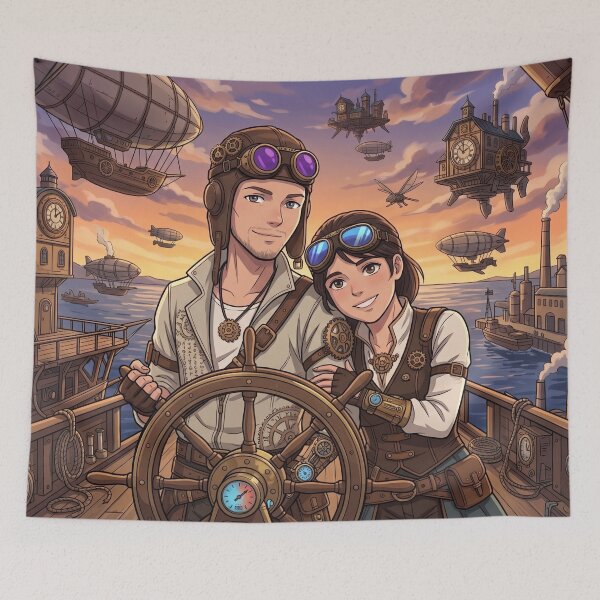 Item preview, Steampunk Airship Captains on a Grand Voyage designed and sold by Vyxorea.