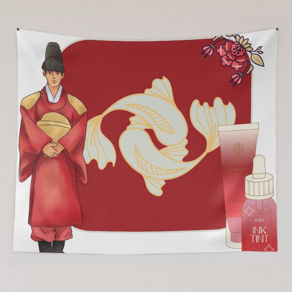 Item preview, Royal Red Hanbok Man & Koi Fish Art designed and sold by Kanniax.